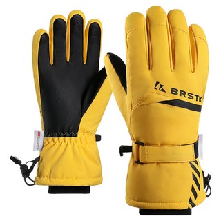 MarketA Pro Winter 觸控滑雪手套 雙手穿戴組, 黃色, 1套