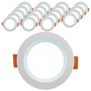 vittz LED無殘光筒燈 崁燈 10W 100mm, 白色 + 自然白, 20個