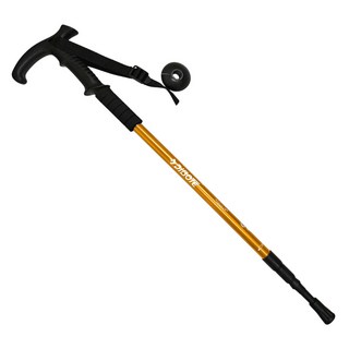 DIBOTE 迪伯特 高強度鋁合金登山杖 彎柄三節 237, 黃色, 1個