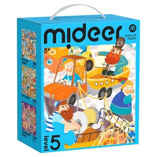 mideer 進階拼圖 5階 收納袋版, 熱鬧鬧市集, 1套, 322片