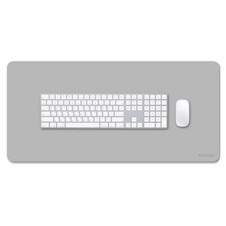 Earlybot 高級人造皮革桌墊 鍵盤滑鼠大型長墊 80 x 40 cm, 1個, 現代灰