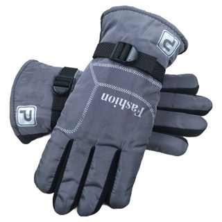 Souplace 縫線防滑冬季防寒滑雪手套 雙手穿戴組, 灰色, 1套