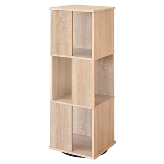 HOPMA 合馬家具 直立式360度旋轉三層書櫃 G-RK355PMS, 淺橡木, 3層