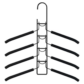 Reddot 紅點生活 加寬EVA止滑五層掛衣架, 黑色, 1個