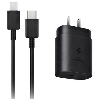 DTAudio 三星專用充電器 25W + 1.5米快充線 SS-A32, 黑色, 1套