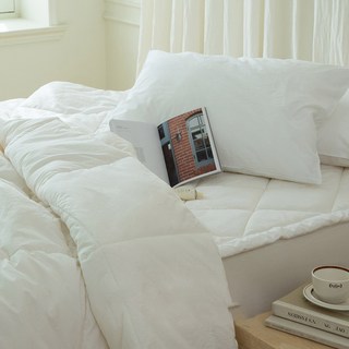 플로라침구 호주산 메리노울 순면 60수 양모패드, 화이트