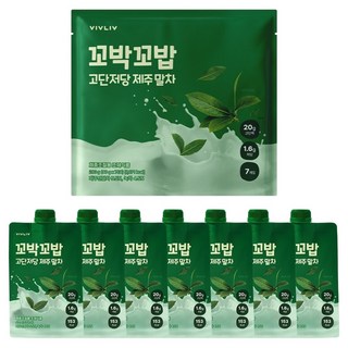 꼬박꼬밥 고단저당 단백질 쉐이크 제주 말차맛, 7개, 40g