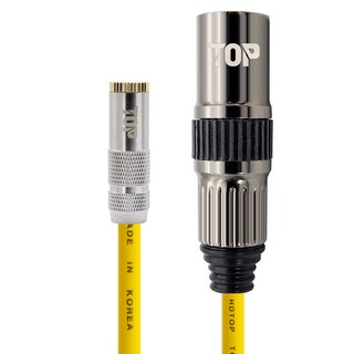 에이치디탑 3.5스테레오 암 TO XLR수 케이블 메탈 옐로우 0.5m, 1개, HT-TP4923