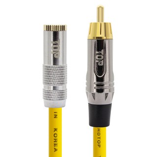 HDtop 3.5 立體聲 母 TO RCA 公 連接線 金屬黃 0.5m, 1個, HT-TP4952