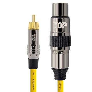 HDtop RCA 轉 XLR 母座連接線 金屬黃 0.5m, 1個, HT-TP5139