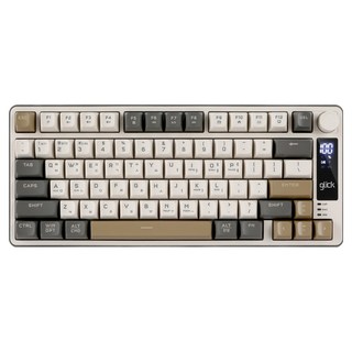 지클릭커 사일런스 M 78키 풀윤활 방수 무소음 블루투스 게이밍 무선 텐키리스 키보드, Cappuccino Khaki, WK50, 제조사축