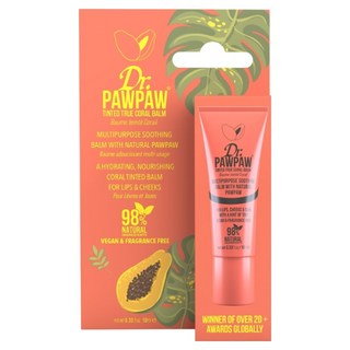 Dr.PAWPAW 珊彩潤色霜(英國木瓜霜 護唇膏), 1個, 10ml, 珊瑚橘/果香