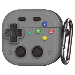 Koios 復古遊戲手把造型耳機殼 適用AirPods 4, 灰色, 1個, 單一商品