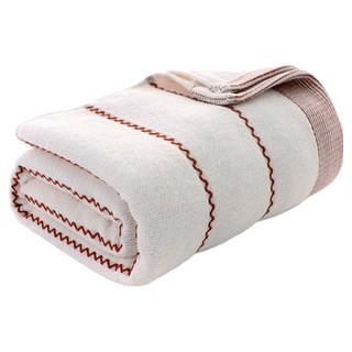 親膚加厚蓬鬆波波紋速吸水浴巾 純棉, 奶油白色, 1個