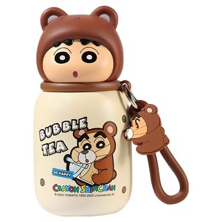 MTuTU 萌兔兔 蠟筆小新 316暖萌迷你保溫瓶, 熊仔, 1個, 330ml