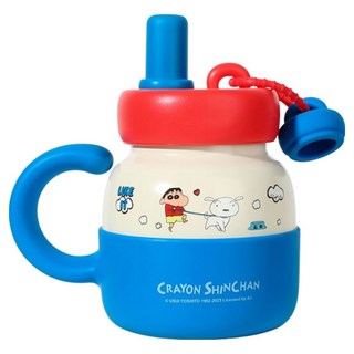 MTuTU 萌兔兔 蠟筆小新 316暢飲胖胖吸管保溫瓶, 藍色, 1個, 700ml