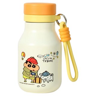 MTuTU 萌兔兔 蠟筆小新 316 Q彈便攜保溫瓶, 桔黃色, 1個, 470ml