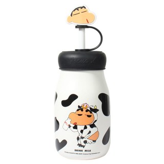 MTuTU 萌兔兔 蠟筆小新 陶瓷果汁吸管杯, 白色, 1個, 460ml