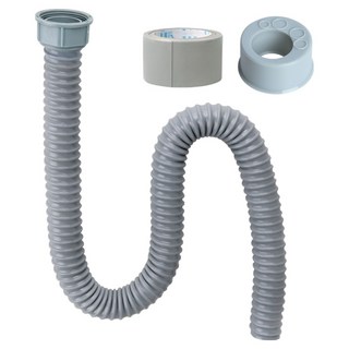 와이넷 국산 싱크대 호스 100cm + 악취방지캡 + 보수 테이프 세트, 그레이, 1세트