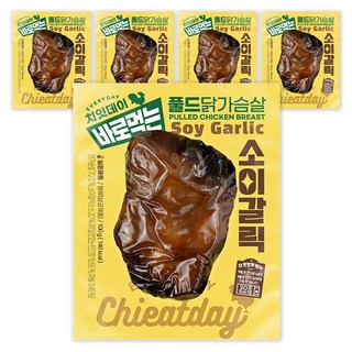 치잇데이 바로먹는 풀드 실온 닭가슴살 소이갈릭맛, 100g, 5개