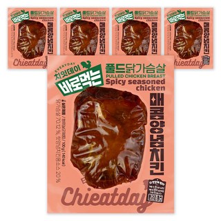 치잇데이 바로먹는 풀드 실온 닭가슴살 매콤양념치킨맛, 100g, 5개