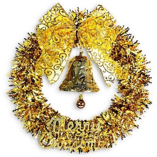 摩達客 耶誕 金蔥彎絲聖誕花圈, 璀璨金運系
金色系, 1個