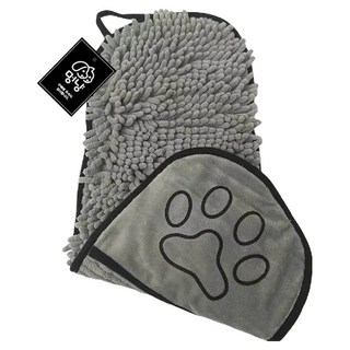 멍냥 반려동물 강력 흡수 빠른 건조 포켓타입 드라이 타월, 그레이, 1개