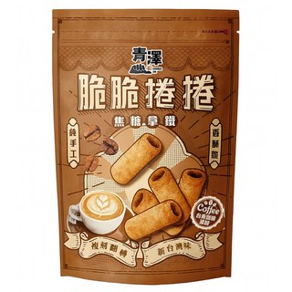 青澤 脆脆捲捲 焦糖拿鐵口味, 240g, 1個