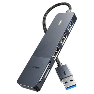 코드웨이 5포트 USB A타입 C타입 멀티허브 LA7105A, 1개, 혼합색상