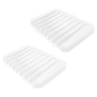 생활공식 뽀송 물빠짐 실리콘 비누받침, 화이트, 2개