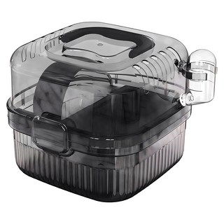 3baby 三個寶 外出鼠籠 附平台 + 餵水器 + 跑輪, 透明黑, 1套