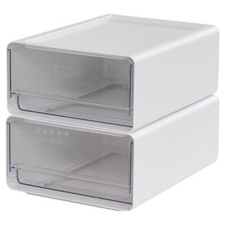 CASAMARU 多用途食品儲藏室堆疊抽屜櫃 小型, 白色, 2個