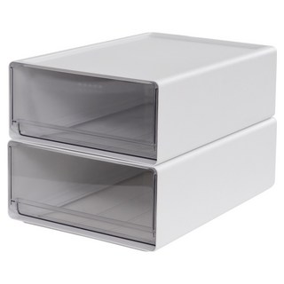 CASAMARU 多用途食品儲藏室堆疊抽屜櫃 大型, 白色, 2個