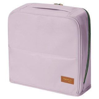 MAANGE 瑪安格 磁吸分區立式皮革化妝包, 1個, 淺紫色