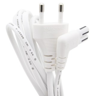 HDtop 韓國製 AC 電源線 8字型彎頭插頭 電源線 白色插頭 HT-AC019, 1個, 10m