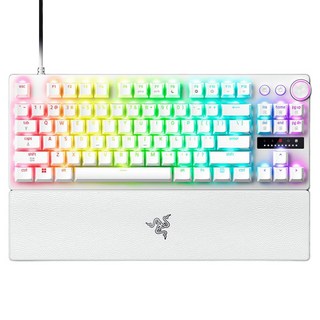 RAZER 雷蛇 獵魂光蛛 V3 Pro TKL 8K 英 有線鍵盤, 白色, RZ03-05521000-R3M1, 第2代Razer類比式光軸