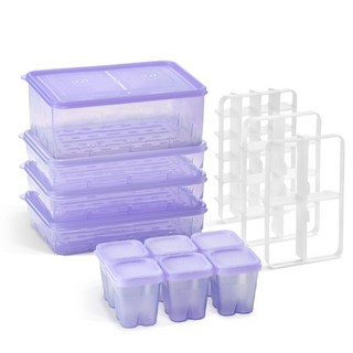 Thx Soyoon 冷凍庫專用密封容器 食物備餐分裝 All-in-one 13件組 酷涼薰衣草, 1套