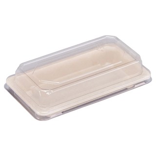 Me&MyWay 方形紙漿託盤 包裝用一次性紙餐盒容器 小型 + PET蓋組合, 50套