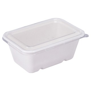 Me&MyWay 大容量食物容器 包裝用一次性紙漿紙餐盒 1000ml + PET蓋組合, 50套