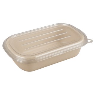 Me&MyWay 1格餐盒 包裝用一次性紙漿餐盒容器 750ml + PET蓋組合, 25套