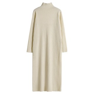 Chichills 高領羅紋針織連身裙 00960 T, 象牙白