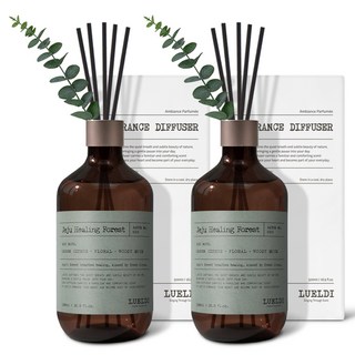 루엘디 프리미엄 대용량 디퓨저 + 데코 스틱 세트, 제주 치유의 숲, 500ml, 2개