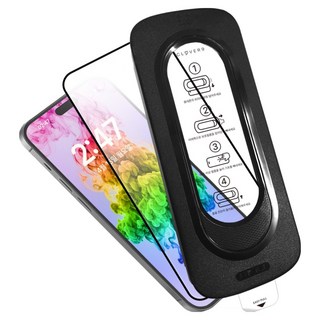 클로버나인 클로버원터치 쉽게 붙이는 투명 풀커버 강화유리 액정보호필름 세트, 1세트