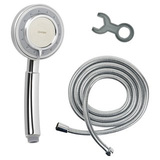 DOOJIN 浴室增壓3段式噴灑蓮蓬頭 + 黃銅不鏽鋼金屬蓮蓬頭軟管1.5m套組, 單一顏色, 1套