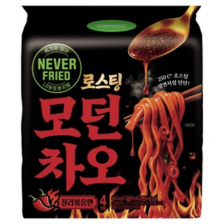 풀무원 로스팅 모던차오 칠리볶음면 110.6g, 4개