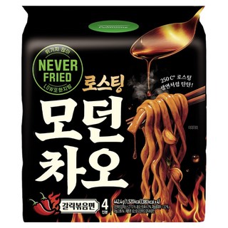 풀무원 로스팅 모던차오 갈릭볶음면 110.6g, 4개