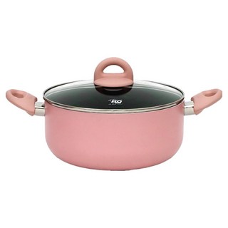 ELO 電磁爐IH陶瓷塗層雙耳鍋, 24cm, 粉彩粉紅色, 1個