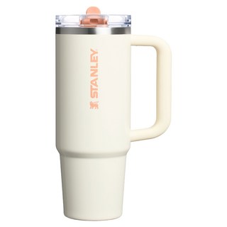 STANLEY 台灣公司貨 防漏吸管隨手杯, 杏桃白, 1個, 880ml