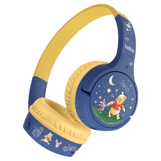 벨킨 사운드폼 미니 어린이 무선 헤드폰, AUD002qcWPV3-DY, 디즈니 위니 더 푸