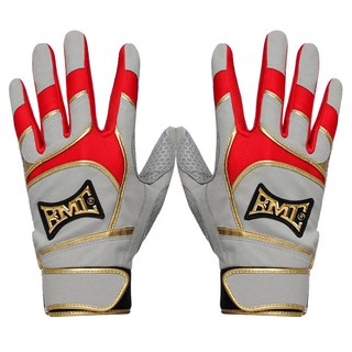 BMC BASEBALL MEMBERS CLUB PRO 2026 灰色版 Pitted 打擊手套 左右套組, 灰色 + 紅色, 1套